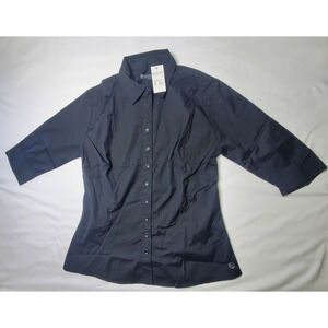 Bustin' Out Clothing With Curves Black Dress Shirt Style 1006 Large C/D New